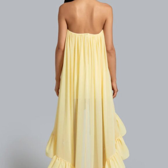 GHRAIL "Shiloh" Chiffon Dress Yellow NWT size M - Picture 2 of 4